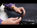 Peau entière de cuir de basane FRANCE imitation Crocodile - ANILINE - BLEU MARINE BAF16