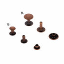Rivets moyens en laiton de marque Deco Cuir, accessoires pour cuir, finition vieux cuivre, lot de 3.