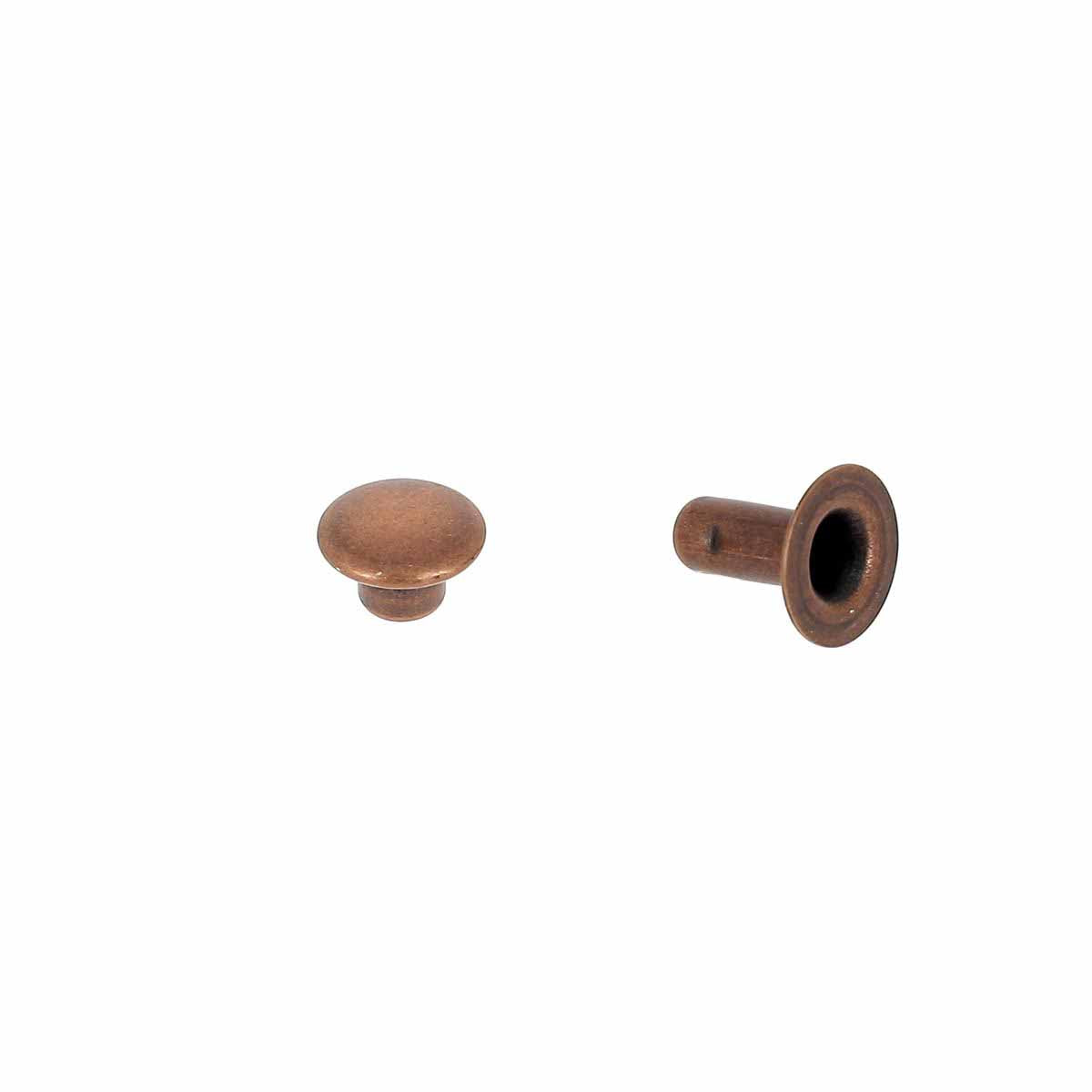 Lot de rivets moyens en laiton Deco Cuir, finition vieux cuivre, accessoires pour cuir et bricolage, visible en image.