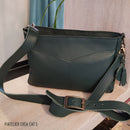 Peau de cuir de vachette vert anglais pour sac en cuir, texture souple et fine, fabriquée par la marque Autres.