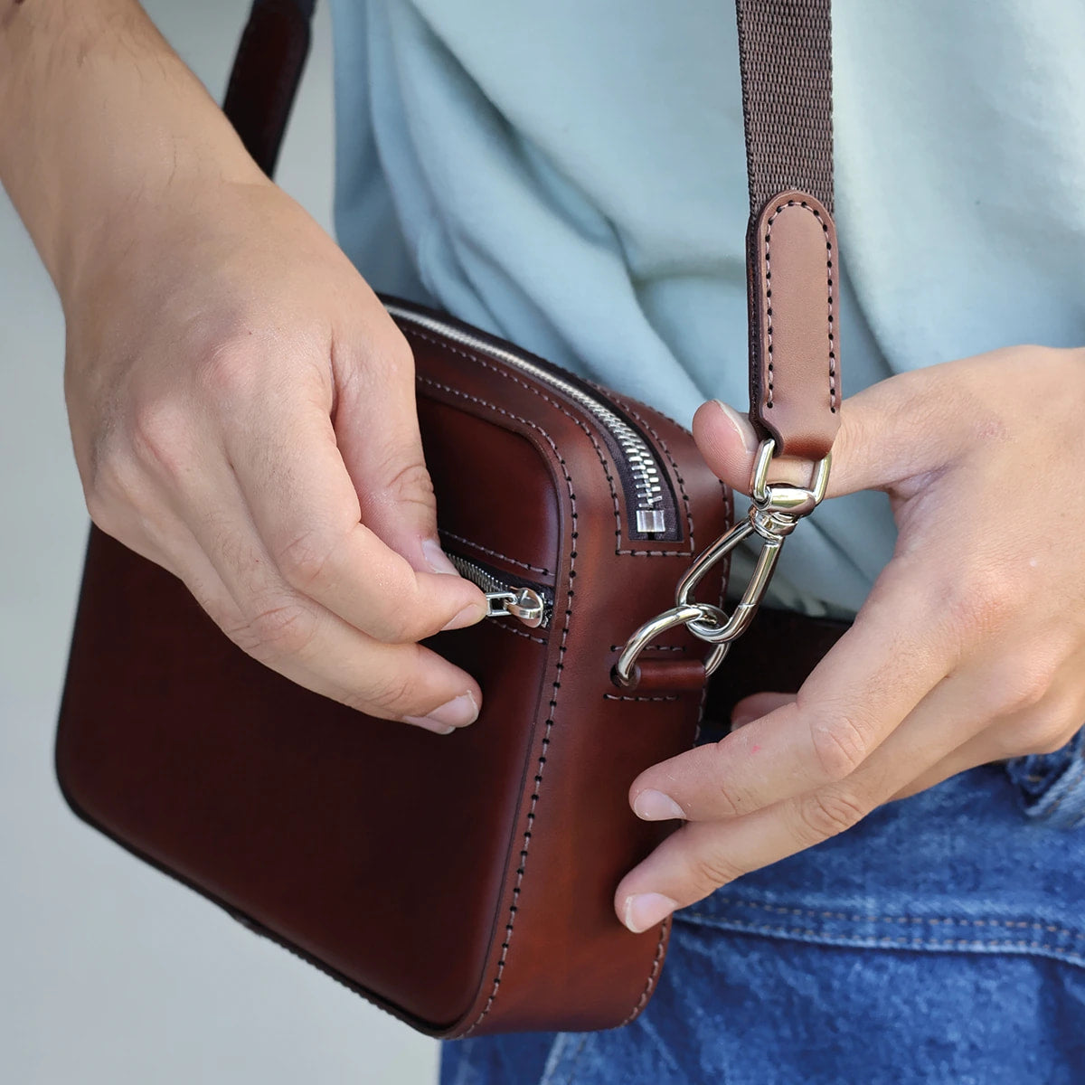 sacoche en cuir le nomade Deco Cuir