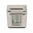 Fermeture de cartable TUCK en nickel, 27x28mm, accessoire pour sacs et sacs à dos, image montrant la pièce métallique.