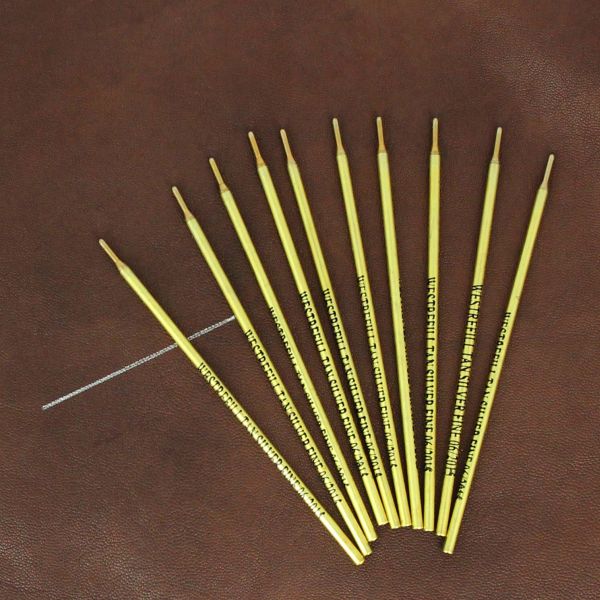 Lot de 10 recharges pour porte-mine argent Deco Cuir, outils de dessin précis et élégants pour stylos à mine.
