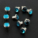Lot de 10 rivets strass bleu turquoise Deco Cuir, accessoires décoratifs avec éclat brillant et finition élégante.