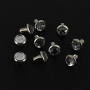 Lot de 10 rivets strass en cristal pour accessoires, de marque Deco Cuir, visibles avec détails brillants et décoratifs.