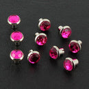 Lot de 10 rivets strass roses fuchsia Deco Cuir, accessoires mode avec détails brillants pour personnaliser vêtements ou accessoires.