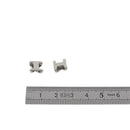 Coulissant croix argent vieilli pour bijoux, lanière de 5 mm, création en argent, détail avec finition vieillie.