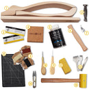 Ensemble d'outils pour la couture du cuir à la main Deco Cuir, comprenant aiguilles, fils et outils pour travaux de maroquinerie.