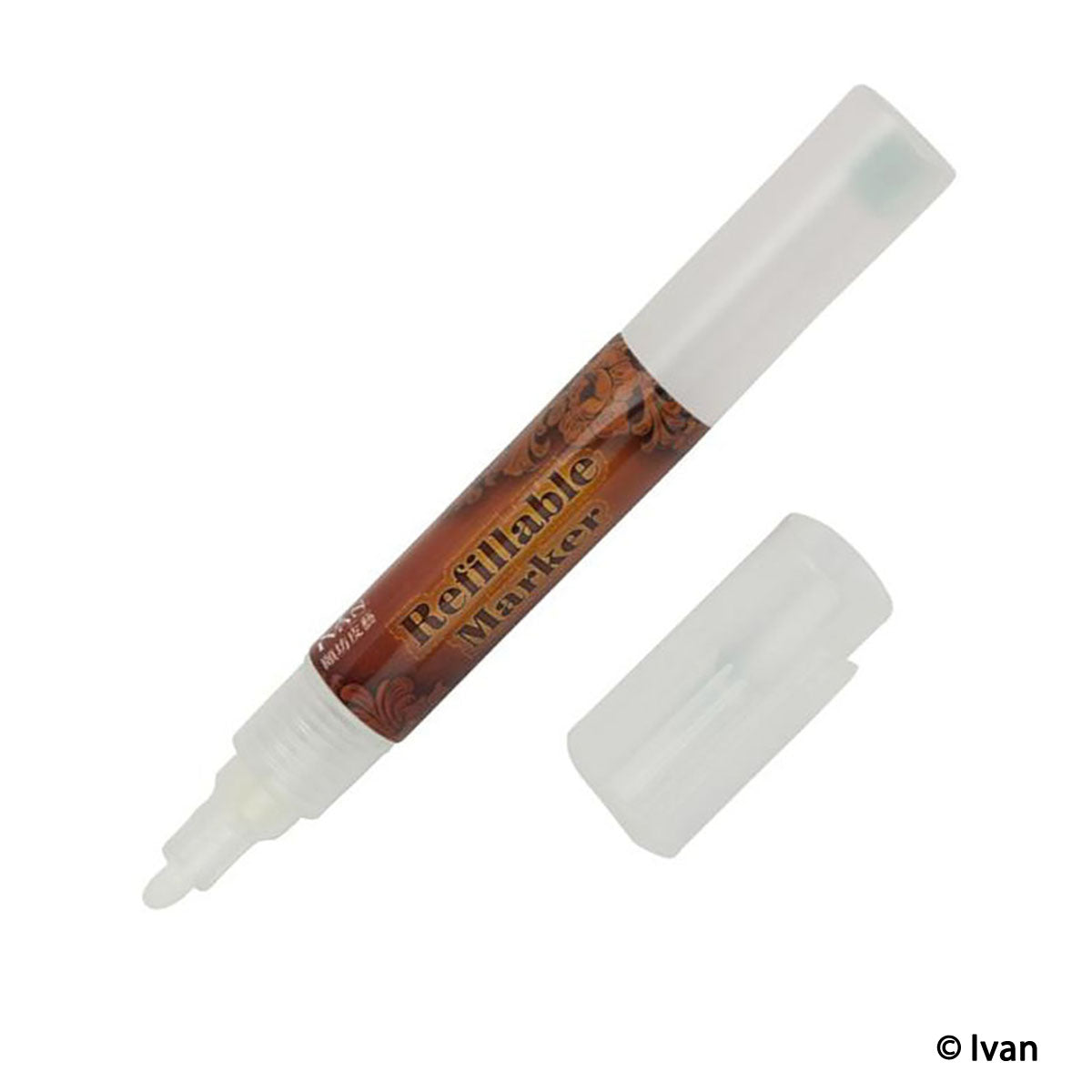 Marqueur à teinture rechargeable Ivan, outil de teinture et peinture avec capuchon, visible en image.