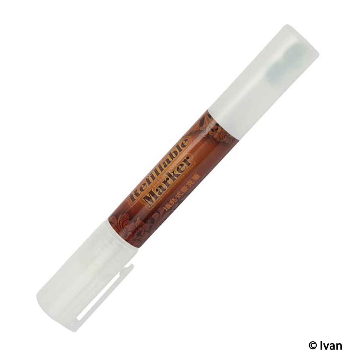 Marqueur à teinture rechargeable Ivan, pinceau fin et corps en plastique, utilisé pour colorier et peindre.