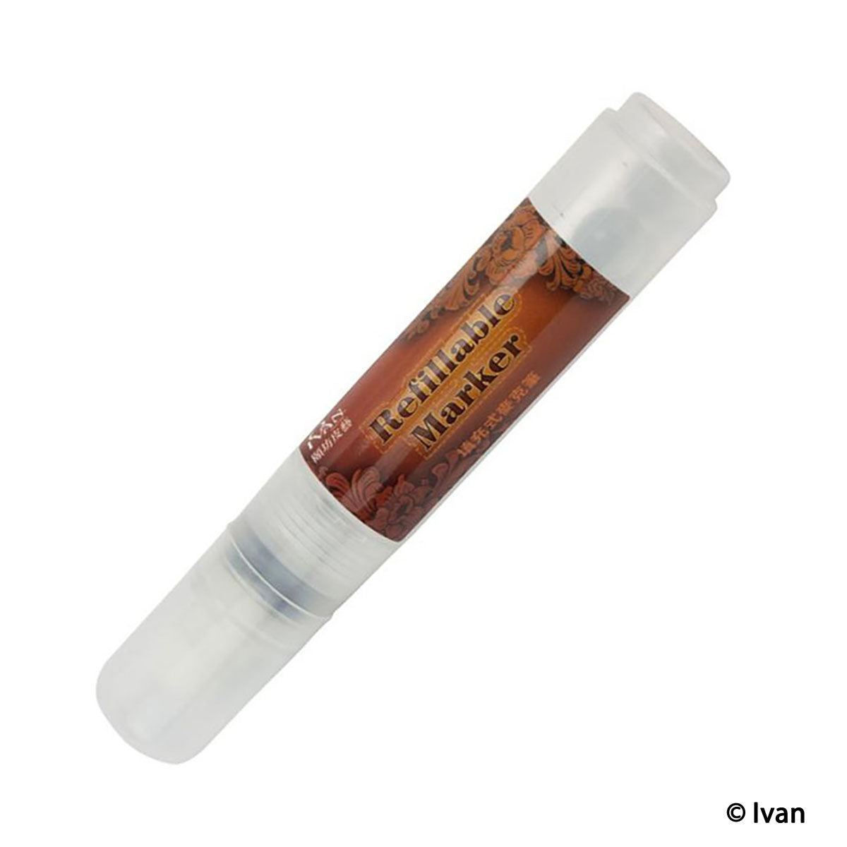 Marqueur à teinture rechargeable Ivan, outil de teinture et peinture avec pointe fine, visible en action sur un support.