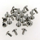 Lot de 25 vis en acier sans nickel de 3x7 mm de la marque Deco Cuir, accessoires robustes pour projets de bricolage.