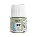Peinture acrylique pour cuir Pébéo Setacolor, 45ml, finition mate ou satinée, couleur vert sauge, tube plastique.
