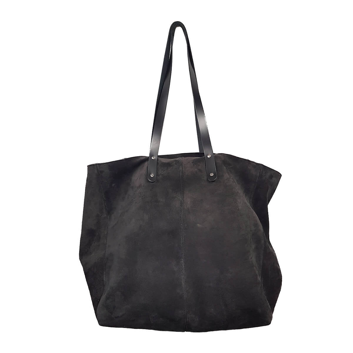 Kit DIY Deco Cuir pour créer un sac cabas en cuir anthracite, comprenant matériaux et instructions pour la fabrication.