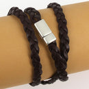 Lacet en cuir tressé plat de 50cm de couleur chocolat, fabriqué par Deco Cuir, pour chaussures élégantes.