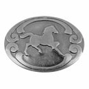 Concho CHEVAL en argent vieilli, accessoires de 35x25mm, fabriqué par Ivan, détail en métal ancien.