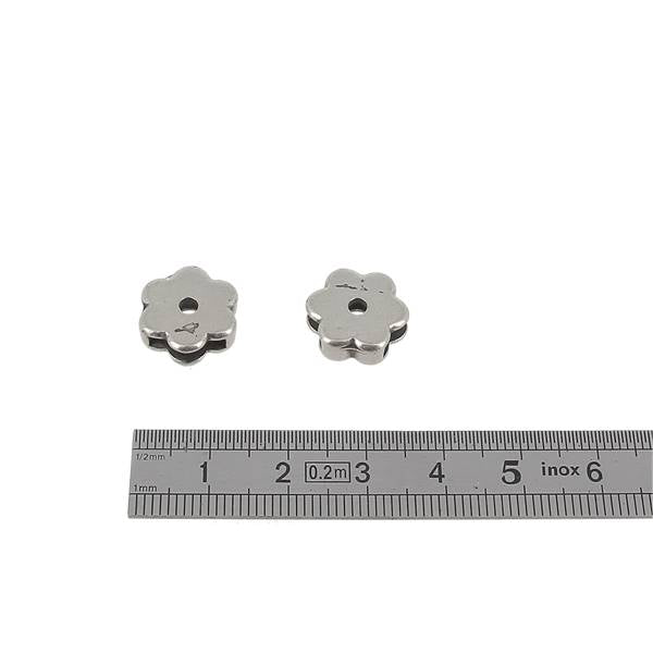 Coulissant petite fleur en argent vieilli, lanière de 10 mm pour créations de bijoux, finition élégante et détaillée