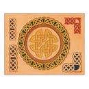 Outil de calque réutilisable Tandy Leather pour transfert de motifs sur cuir avec design de cercles celtiques.