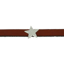 Coulissant étoile en argent vieilli, lanière de 5 mm pour bijoux, création de bijoux, finition élégante et détaillée.