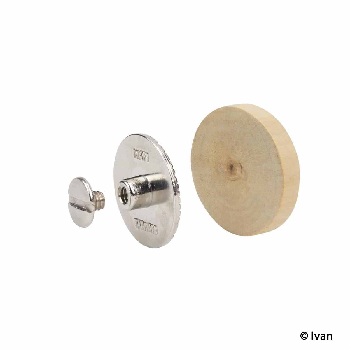 Concho à visser personnalisé de 22mm de marque Ivan, finition nickelée, accessoire pour bijoux ou vêtements.