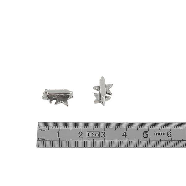 Coulissant Deux Étoiles en argent vieilli, lanière de 10 mm pour créations bijoux, détail artisanal élégant.