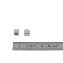 Coulissant carré vide en argent vieilli, lanière de 5 mm pour créations bijoux, image montrant la finition et la forme.