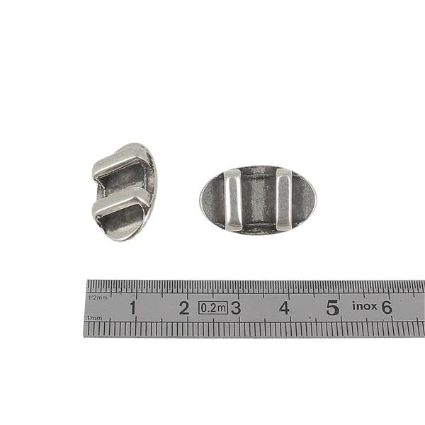 Coulissant ovale ethnique en argent vieilli, lanière de 10 mm pour créateurs de bijoux, finition élégante et détaillée