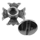 Concho à visser Croix des Templiers en argent vieilli, accessoire décoratif pour vêtements ou accessoires.