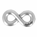 Concho à visser INFINITY en argent vieilli, 38x19mm, accessoire de mode en métal avec motif infini.