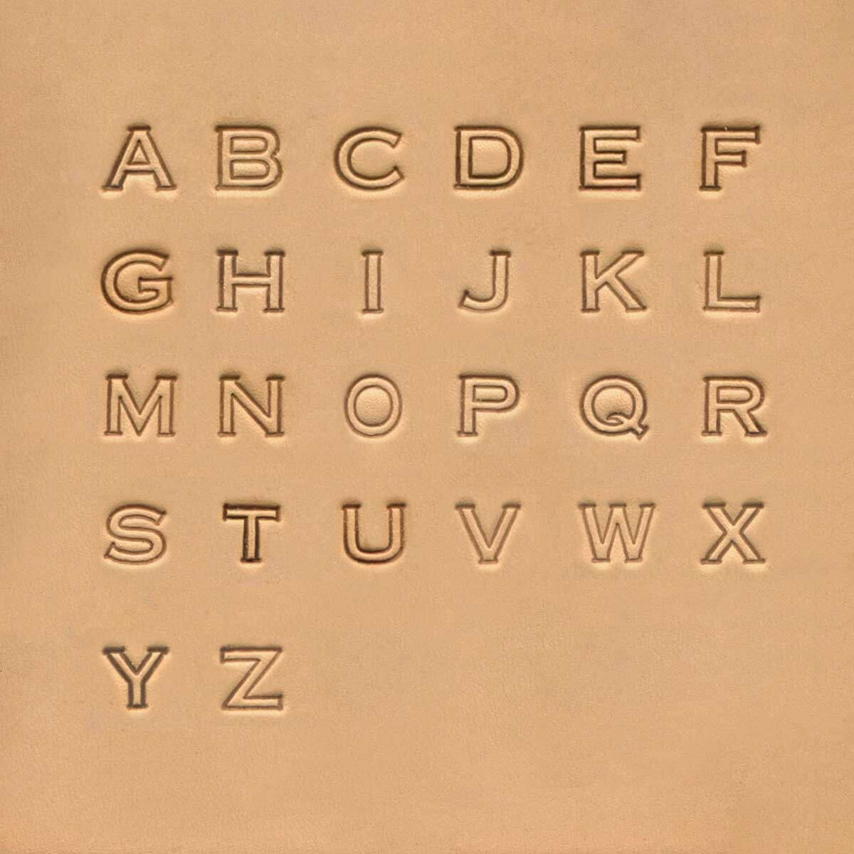 Outils Tandy Leather, jeu de 26 lettres de l'alphabet à frapper, en métal, taille 1,25 cm, pour création artisanale.