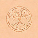 Outil Tandy Leather Matoir 3D représentant l'arbre de la vie, en acier, utilisé pour la décoration en cuir.