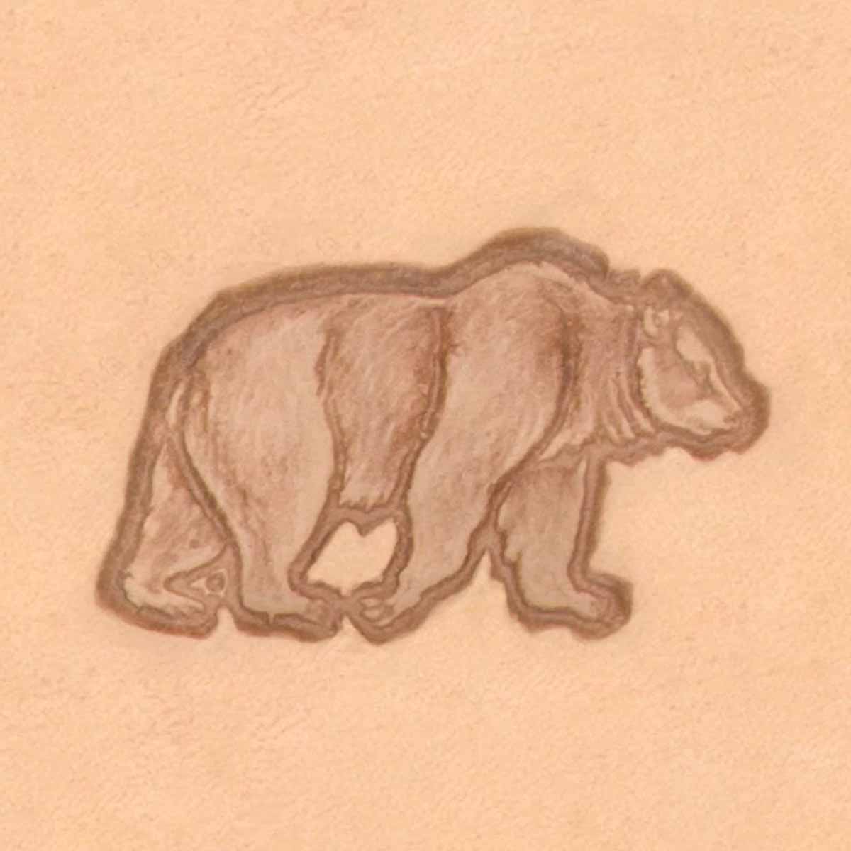 Outil Matoir 3D Tandy Leather en forme d'ours pour la sculpture et la gravure sur cuir, finition précise et détaillée.