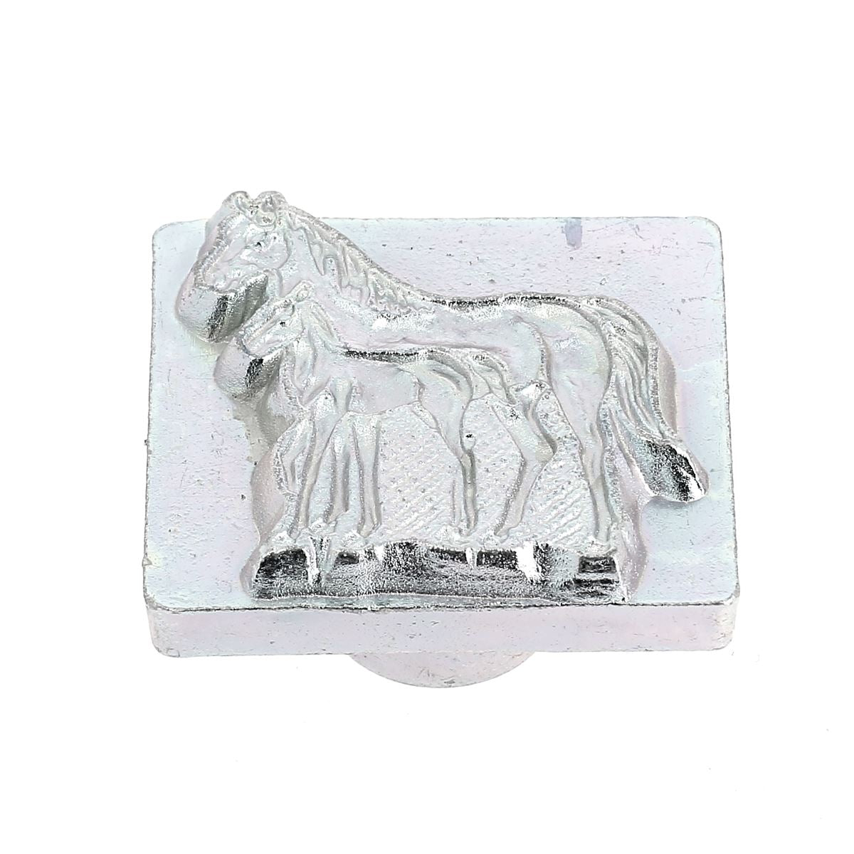 Outils Matoir 3D Tandy Leather représentant un cheval et son poulain, en métal sculpté pour artisans du cuir.