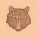 Matoir 3D Tandy Leather représentant une tête de loup en relief pour outils de cuir, visible en détail sur l'image.