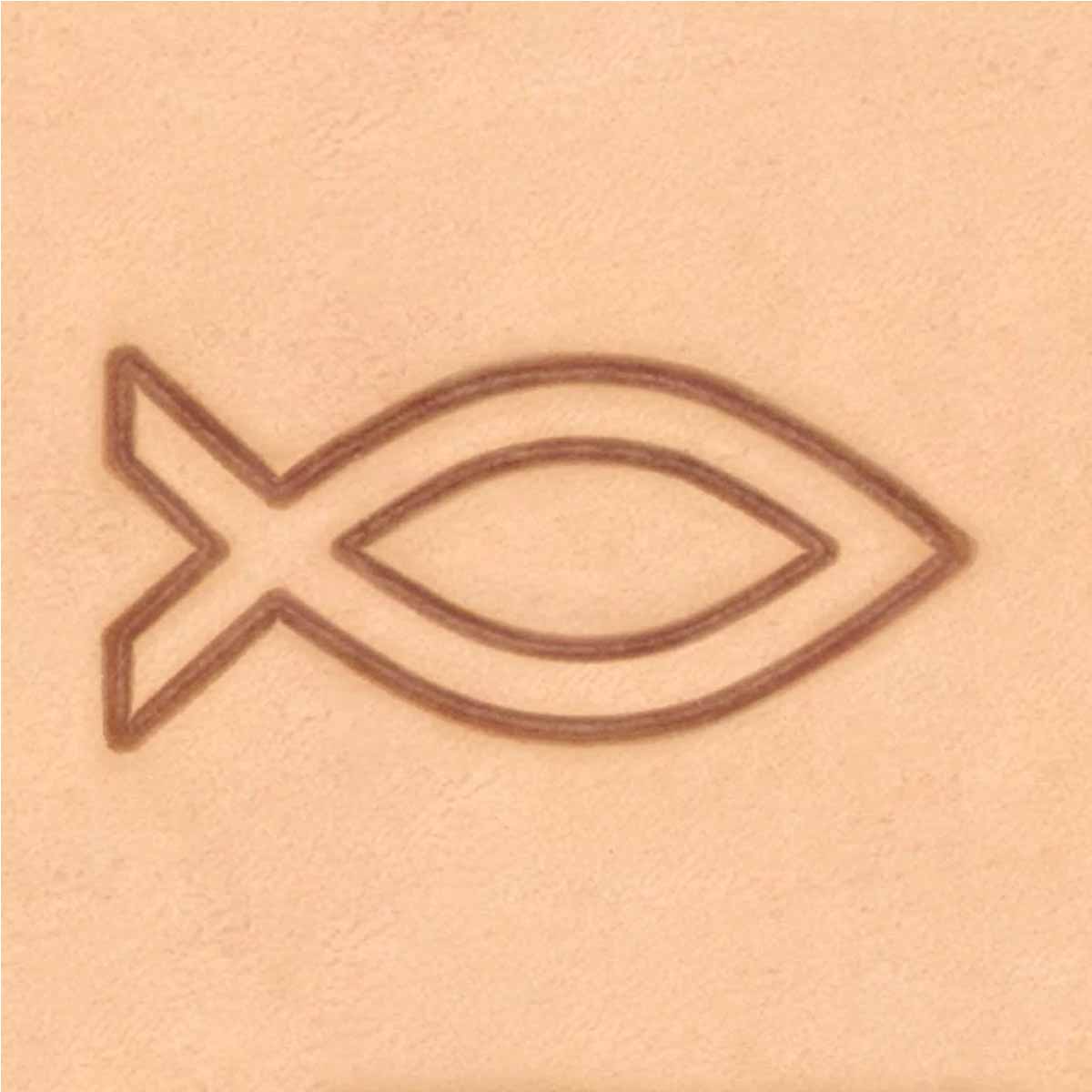 Outil Matoir 3D Tandy Leather en forme de poisson pour la gravure et la décoration du cuir.
