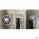 Matoir sur manche Oka avec fond à 13 ronds de 5 mm pour outils de menuiserie, image montrant l'outil en détail.