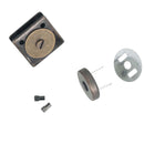Fermoir de sac carré magnétique Autres de 23x23 mm, accessoire en métal pour fermeture sécurisée et élégante.