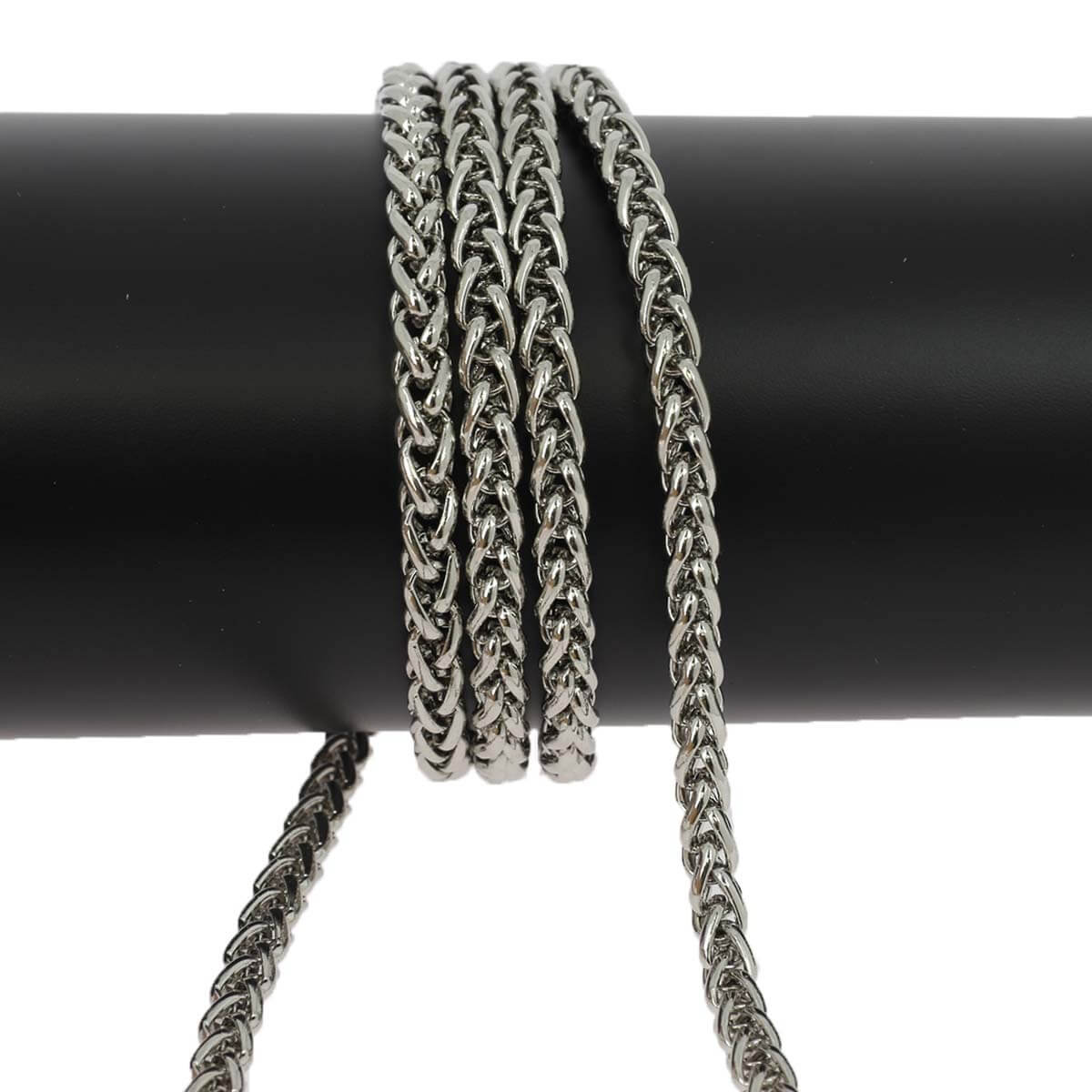 Chaîne de sac en métal Venise de 10 cm, accessoire pour sac, finition nickel, haute qualité, design élégant et résistant.