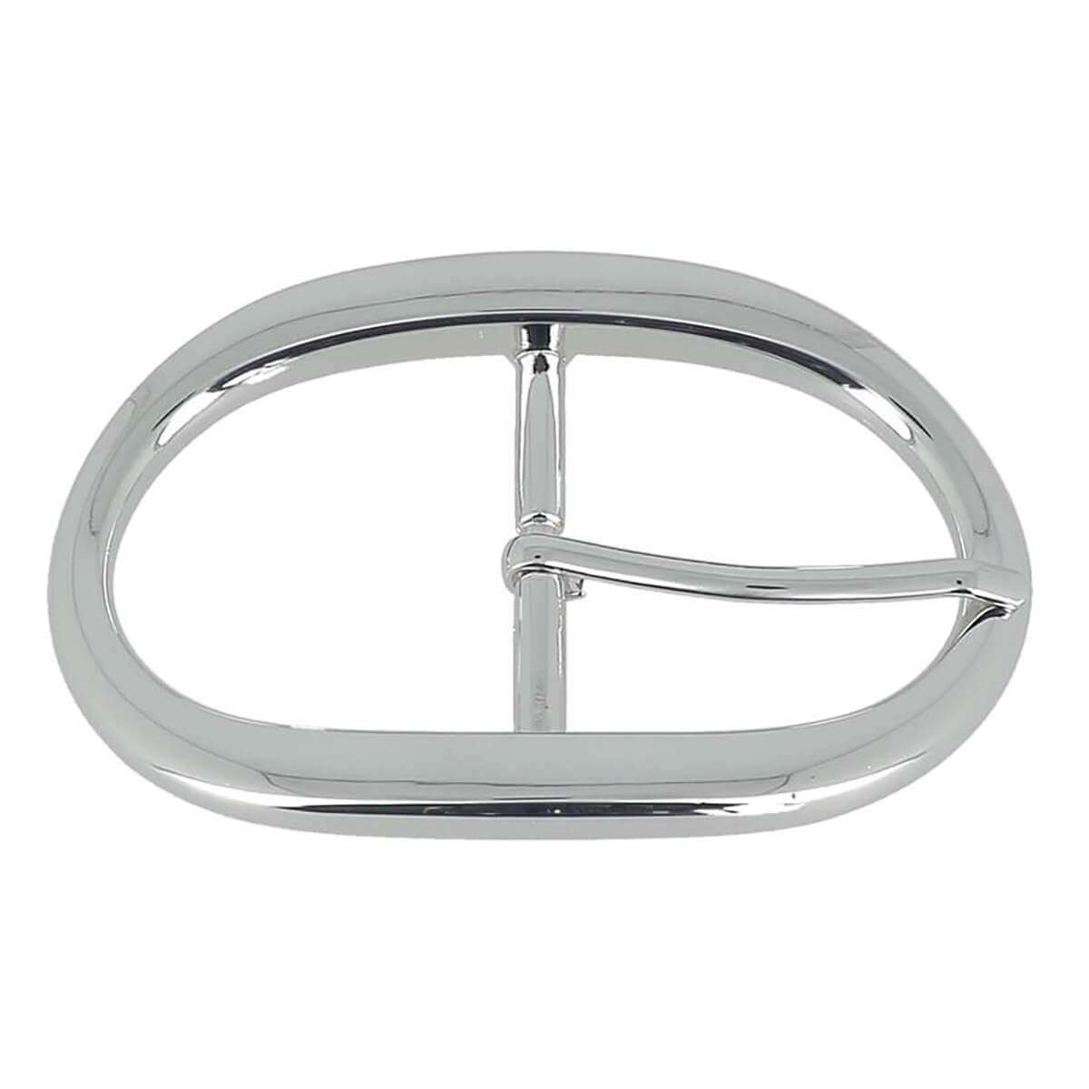 Boucle de ceinture double BÉA en acier nickelé de 40mm, bouclerie robuste pour ceinture élégante.