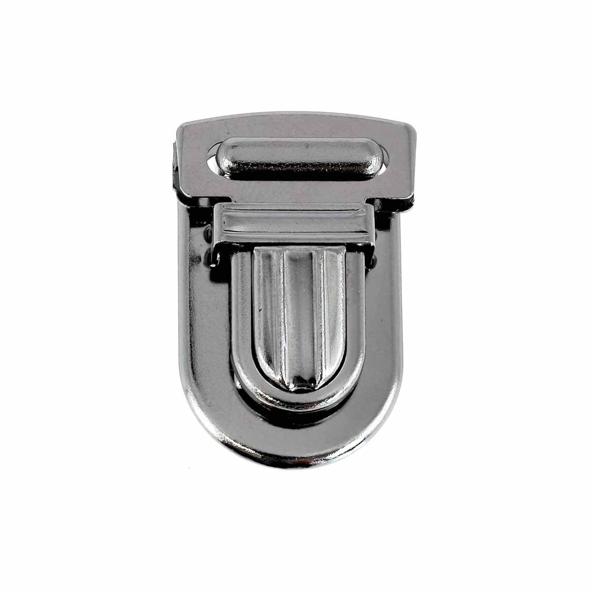 Fermeture de cartable TUCK de 23x30mm, accessoire pour sacs et cartables, en métal, couleur argent.