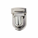Fermeture de cartable TUCK de 23x30mm, accessoire pour sacs, en métal argenté, avec mécanisme de fixation.