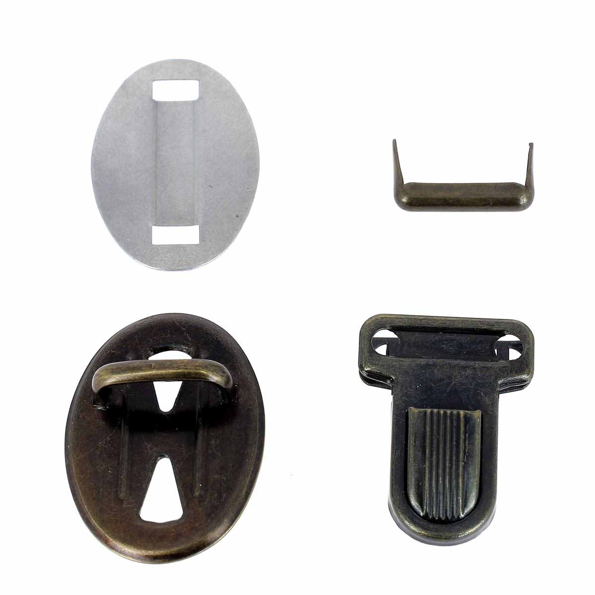 Fermeture de cartable TUCK Autres, 21x30mm, en métal, pour accessoires de sac ou bagage, vue de face.