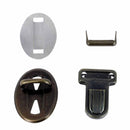 Fermeture de cartable TUCK Autres, 21x30mm, en métal, pour accessoires de sac ou bagage, vue de face.
