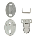 Fermeture de cartable TUCK de 21x30mm, accessoire pratique en métal pour sacs et sacs à dos, vue de face.