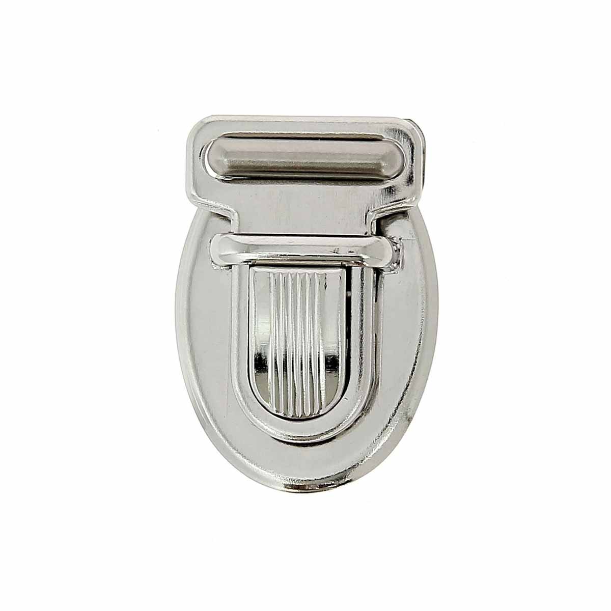 Fermeture de cartable TUCK de 21x30mm, accessoire pour sac, en métal durable, vue rapprochée sur un fond neutre