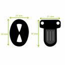 Fermeture de cartable TUCK de 21x30mm, accessoire pour sacs et sacs à dos, illustrée dans le schéma.