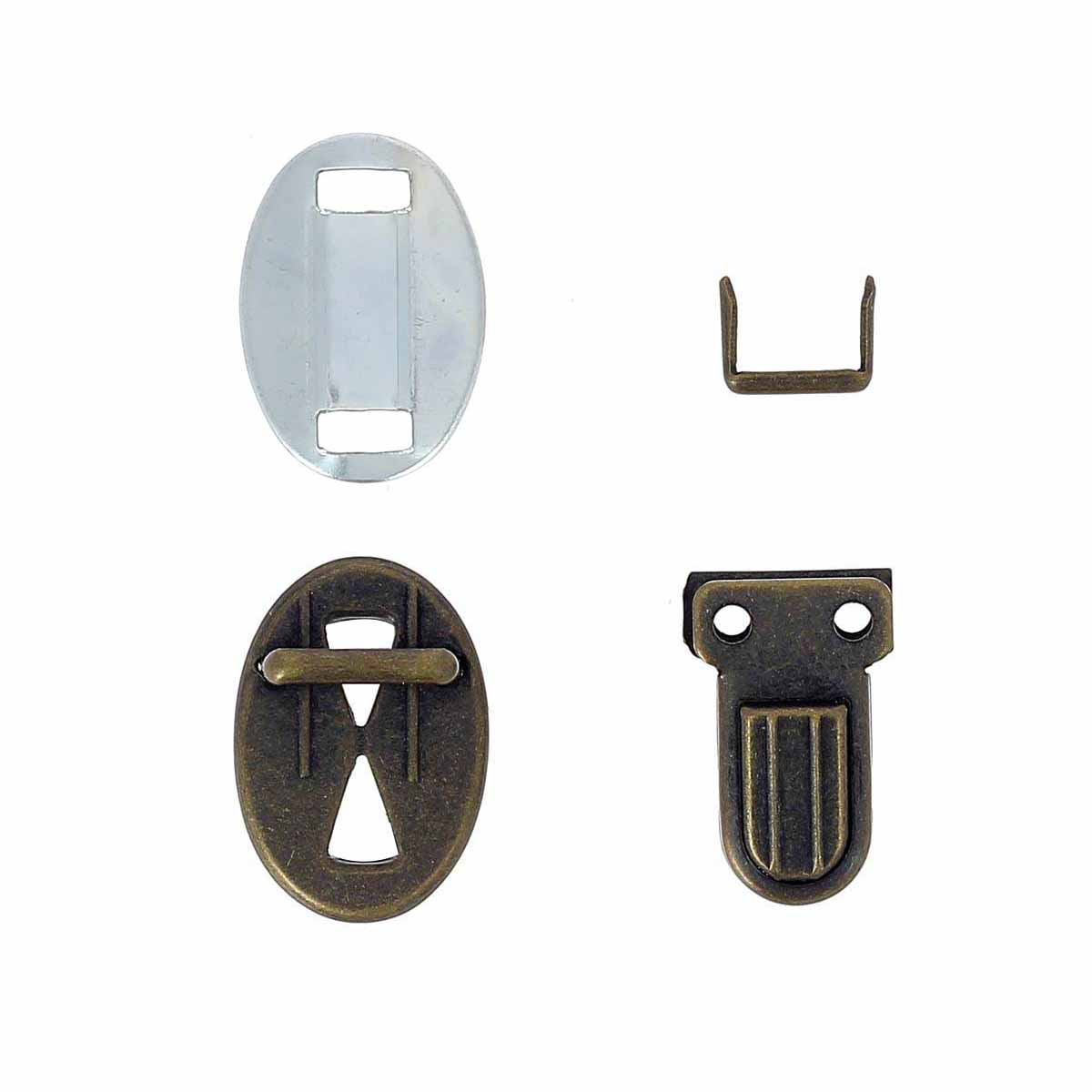 Fermeture de cartable TUCK de 13x22mm, accessoire pour sac à dos ou sac scolaire, en métal solide.