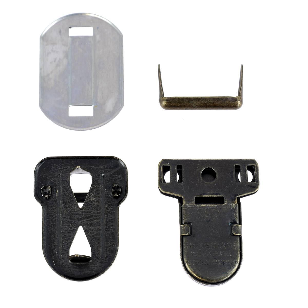 Fermeture de cartable TUCK en laiton vieilli, 28x36 mm, accessoire robuste pour sacs et sacs à dos.