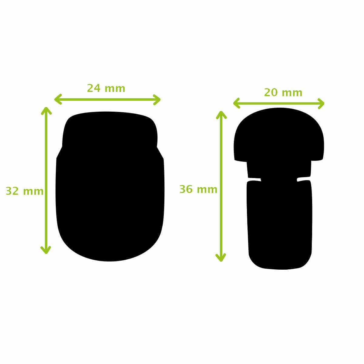 Fermeture de cartable TUCK de 20x36mm, accessoire en métal, avec schéma illustrant son installation.