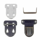Fermeture de cartable TUCK 42x47 mm, accessoire pour sac ou sac à dos, en métal, couleur argent, visible sur l'image.